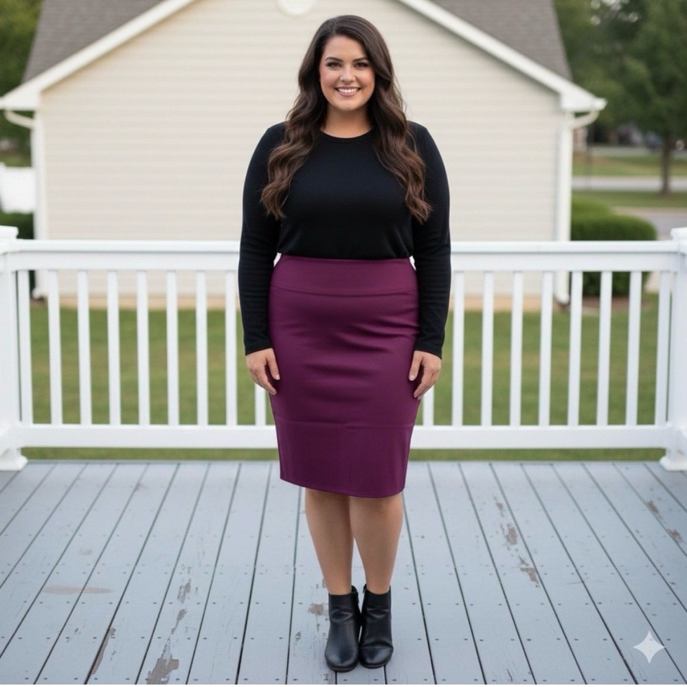 Noir NWT Pencil Skirt Burgundy
Stretch Above Knee Length Stretchy
Plus Size 2X